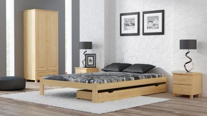 Bett unlackiert Holzbett mit Lattenrost Kieferholz roh Einzelbett unbehandelt 90