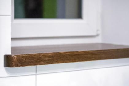 FENSTERBRETT 85x28x4cm EICHENHOLZ MASSIVHOLZ FENSTERBANK POLIERT FARBE WÄHLBAR N