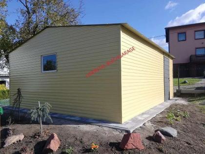 Blechgarage Garage Einzelgarage Geräteschupppen 5x6 m verzinkt inkl. AufbauBlech