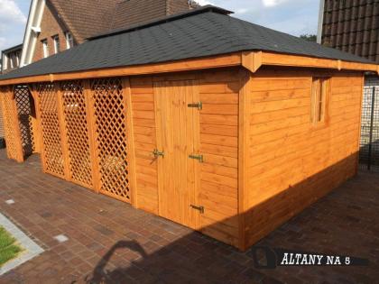 2-ECK GARTENHAUS AUS MASSIVHOLZ HOLZGARTENLAUBE GERÄTESCHUPPEN HANOVER 8x4m