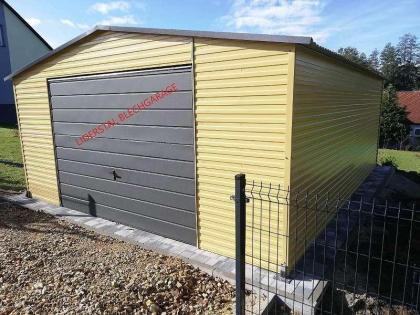 Blechgarage Garage Einzelgarage Geräteschupppen 5x6 m verzinkt inkl. Aufbau