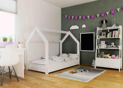 Bett Kinderbett Holzbett Kinderhaus mit Lattenrost 80x160