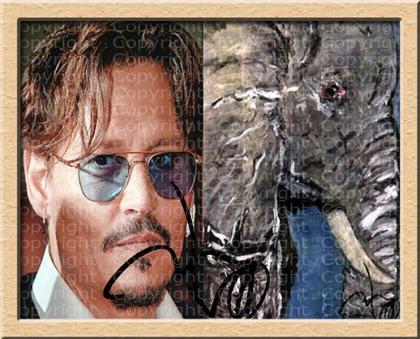 JOHNNY DEPP Kunstwerk signiert. NEU. Kunstdruck. Rarität. Andenken.