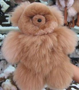 Beiger Teddybär aus echtem Alpakafell, 35 cm