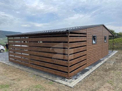 Blechgarage 6x6m Carport und Garage Doppelgarage Holzoptik Metallgarage Metallda