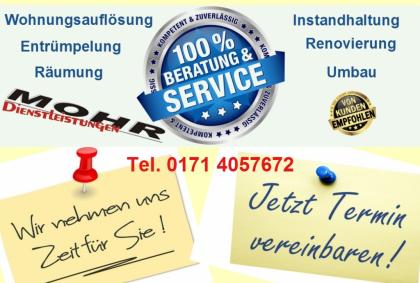 Wohnungsauflösung Entrümpelung Räumung Würzburg und Umgebung MOHR Dienstleistung