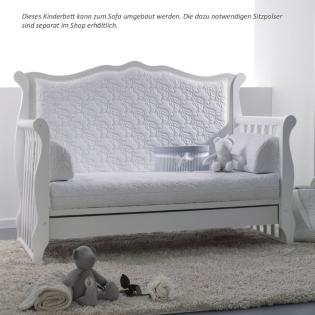 Shabby chic Baby- und Kinderbett umbaubar zum schicken Stilsofa (Azzurra Design)