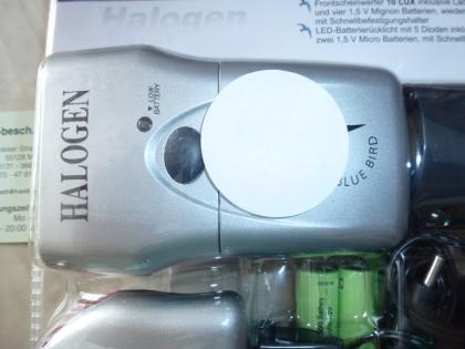 (6) Batterielichtanlage 10 LUX Halogan, wiederaufladbar inkl. Ladegerät u AKKU`s
