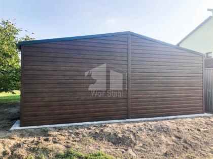 Blechgarage 6x6m Metallgarage Fertiggarage Holzoptik Garage nach Maß GP119