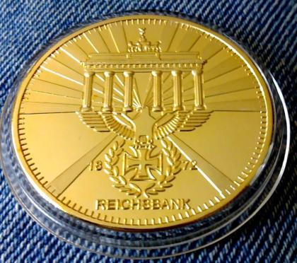 Goldmünze Reichsbank - Brandenburger Tor 1872 - Eisernes Kreuz - 40 mm -NP - Neu