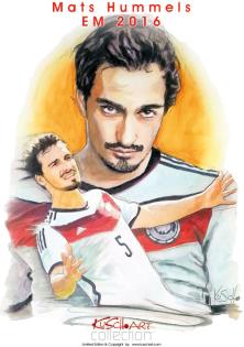 Original Aquarell-Gemälde zur EM 2021 