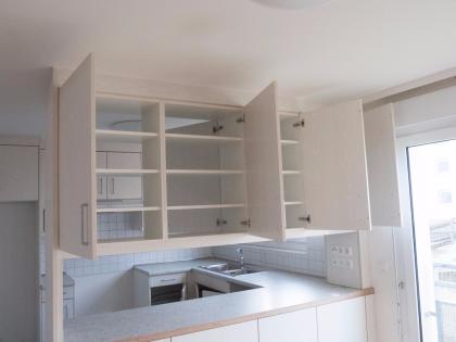 Marken-Einbauküche (Allmilmö); Ahorn weiß; gebraucht, abholbereit  demontiert