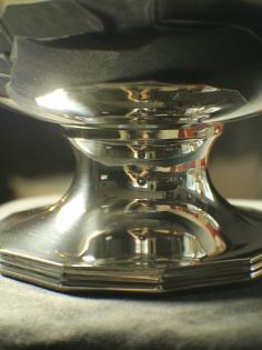 Eckige Obstschale mit Fuß, Silverplated