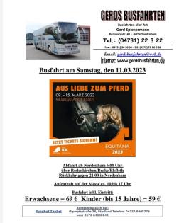 EQUITANA ESSEN, Samstag 11.03.23, Busfahrt
