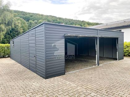Blechgarage 7x6m Doppelgarage Metallgarage Garagen direkt vom Hersteller GP160