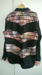 Modernes Herren-Western Hemd, Square Dance,schwarz mit Leo,Gr.XXL