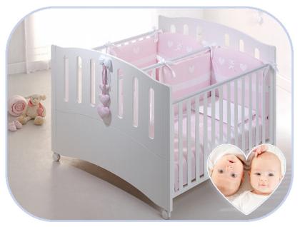 Baby Zwillingsbett Gemini Vollholz Buche Bett für Zwilling Azzurra Design