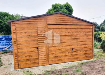  Blechgarage 4,5x5m Metallgarage Fertiggarage Garage nach Maß Holzoptik ID88