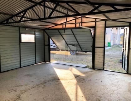 Blechgarage 5,5x6m Garage mit Satteldach Fertiggarage Holzoptik Günstige Preise
