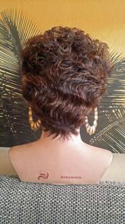Echthaar Perücke Spitzenperücke Lace wig front kurz gesträhnt kurzhaarperücke br