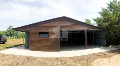 Blechgarage 9x6m Metallgarage Fertiggarage Carport und Garage Schnelle Lieferung