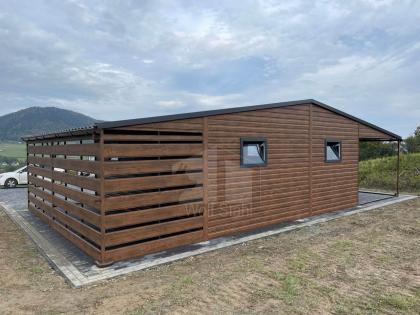 Blechgarage 6x6m Carport und Garage Doppelgarage Holzoptik Metallgarage Metallda