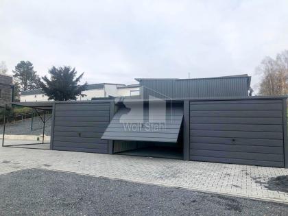  Blechgarage 9x6m Carport und Garage Doppelgarage Metallgarage Fertiggarage GP16
