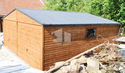  Blechgarage 6x7m Metallgarage Fertiggarage Stahlgarage Doppelgarage Holzoptik G