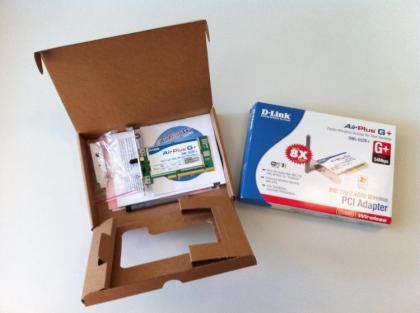 D-Link DWL-G520+, AirPlus G+, 54 Mbps, PCI Adapter, 802.11 g/2,4 GHz Wireless-Ne