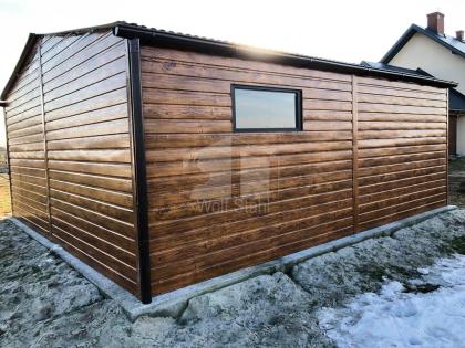  Blechgarage 5,5x6m Garage mit Satteldach Fertiggarage Holzoptik Günstige Preise