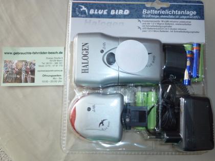 (6) Batterielichtanlage 10 LUX Halogan, wiederaufladbar inkl. Ladegerät u AKKU`s