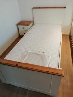 Jugendbett, Material Massivholz, Kiefer weiss/eichefarbig