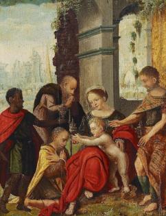 Altmeistergemälde* ANBETUNG DER HIRTEN* Antwerpener RENAISSANCE-MEISTER. 16 Jh