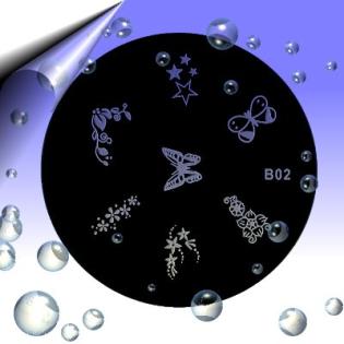 Nail Stamping Schablone Serie B um 0, 70€