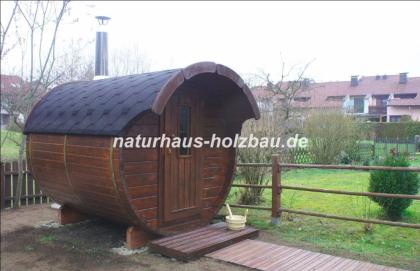 Fasssauna, Saunafass, Holzfasssauna, Aussensauna, Gartensauna, Saunapod