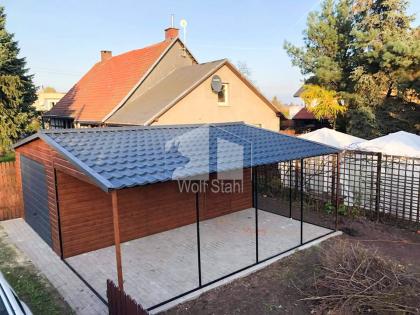 Blechgarage 5x6m Metallgarage Fertiggarage Carport und Garage Hohe Qualität GP88