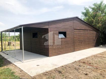 Blechgarage 9x6m Metallgarage Fertiggarage Carport und Garage Schnelle Lieferung