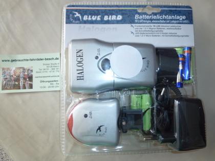 (6) Batterielichtanlage 10 LUX Halogan, wiederaufladbar inkl. Ladegerät u AKKU`s
