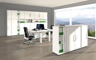 Büroschrank mit Schiebetüren 100 x 40 x 183 cm (B x T x H)