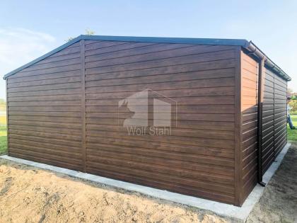 Blechgarage 6x6m Metallgarage Fertiggarage Holzoptik Garage nach Maß GP119