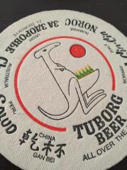 Tuborg Beer Coaster All over the world frühe China Ausgabe GAN BEI