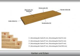 HOLZTREPPENSTUFEN HOLZSTUFEN MASSIVHOLZSTUFEN EICHENHOLZ UNBEMALT 95x28x4cm