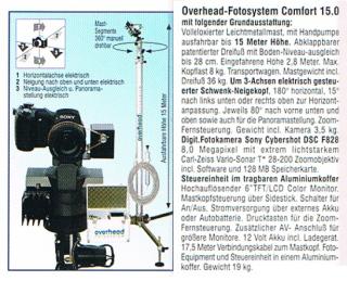 Komplettes Hochstativ-Fotosystem für Hochbild-/Luftbildaufnahmen zu verkaufen