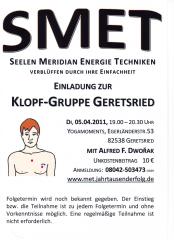 Einladung zur SMET-Klopf-Gruppe Geretsried