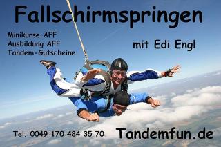 Fallschirmspringen mit Tandemfun in Bayern, Österreich und Tschechien