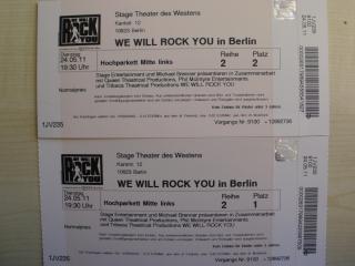 2 Karten / Tickets für Queen Musical WE WILL ROCK YOU Berlin PK1 24.05.11 im The