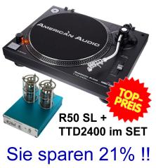 Plattenspieler und Röhrenverstärker im Set Turntabel and Phono Preamp