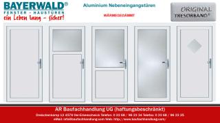 Nebeneingangstüren in Aluminium wärmegedämmt