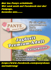 Nur bei Panys erhältlich neu:Jagdzeit Premium-Adult kaltgepresst