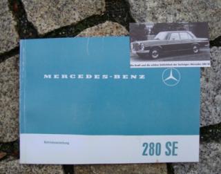 Betriebsanleitung Mercedes W108 280 SE 1968